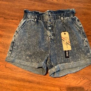 Denim High Rise Shorts